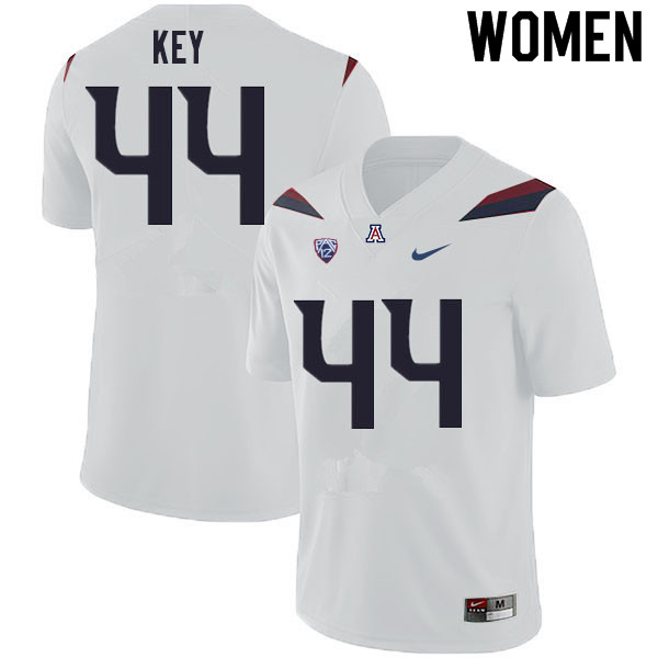 Women #44 Shontrail Key Arizona Wildcats College Football Jerseys Sale-White